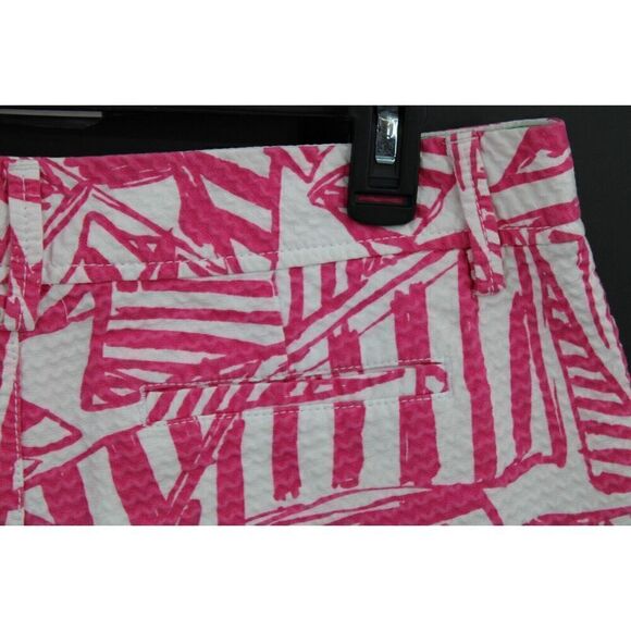 Lilly Pulitzer Walsh short Pink White Yacht Sea Sailboat Print size 8 - Picture 6 of 9